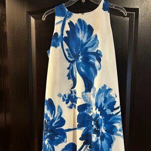 Chaps Cream/Blue Dress Size 8